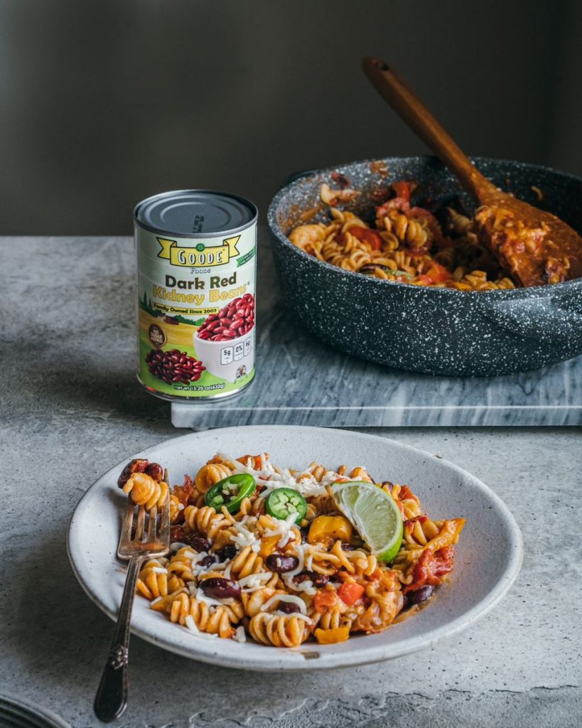 Kidney Bean Fajita Pasta - Goode Foods