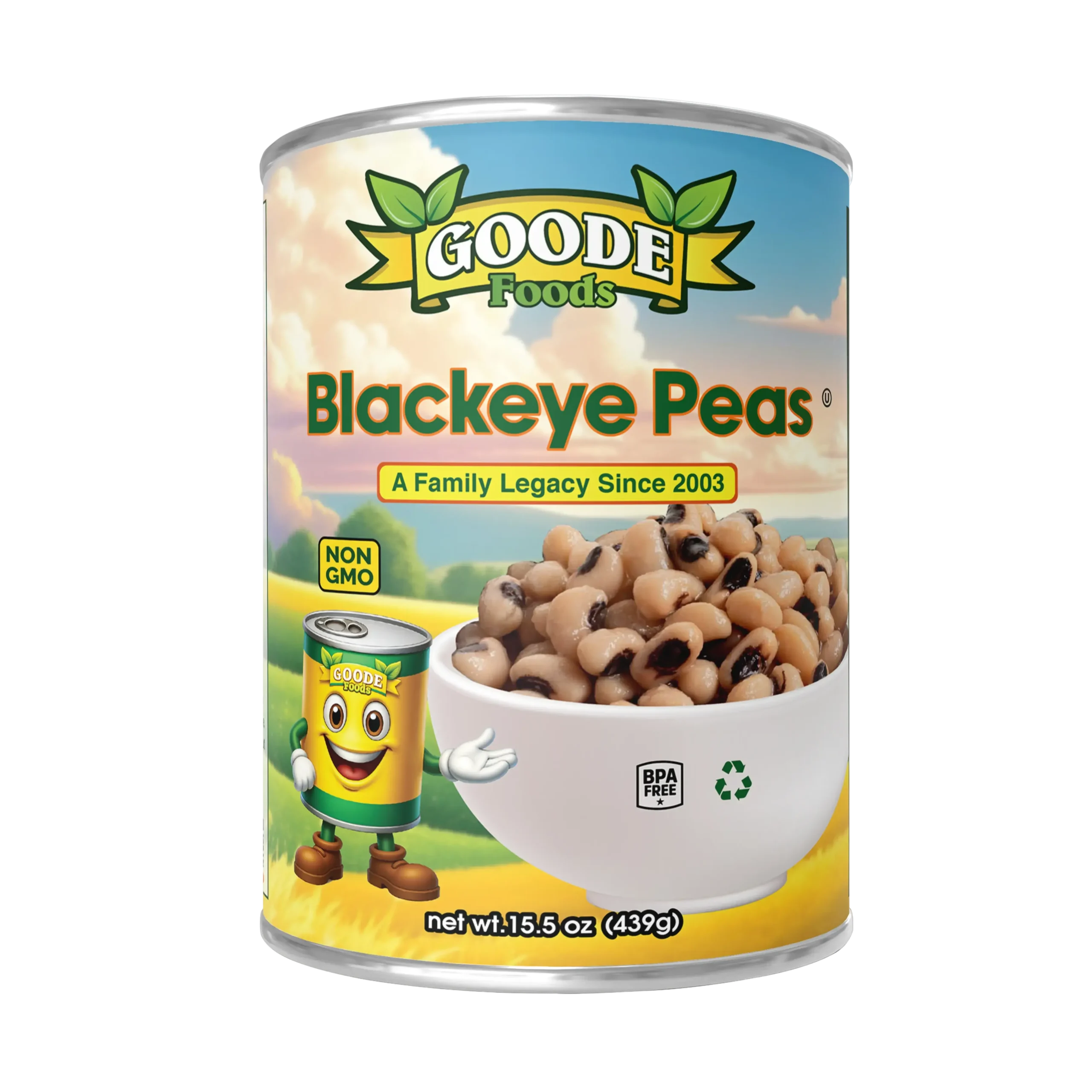 Goode Foods canned blackeye peas, non-GMO, 15.5 oz can